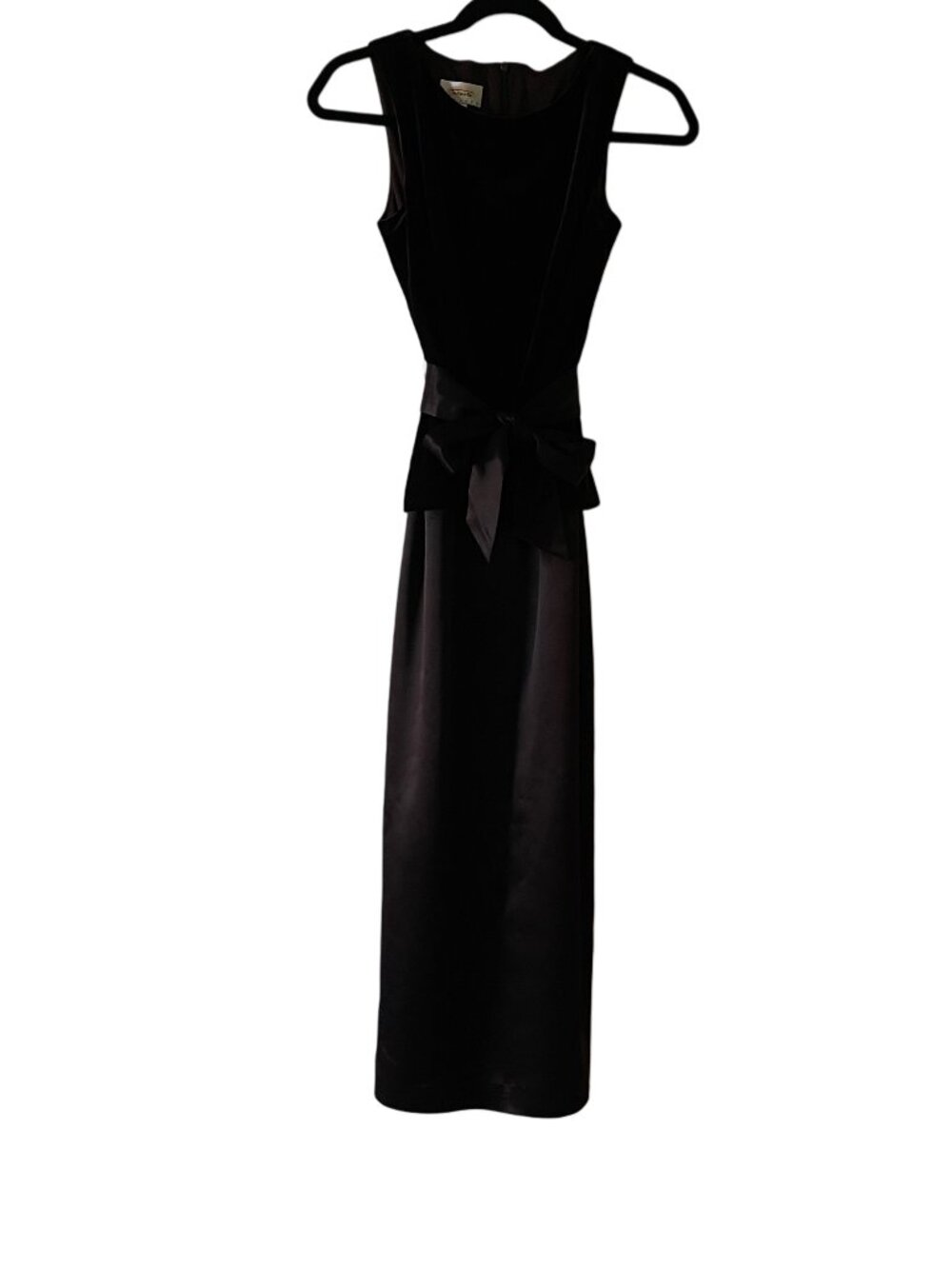 Talbots Petites Vintage Y2K Velvet Satin Bow Evening Dress Long Formal Gown